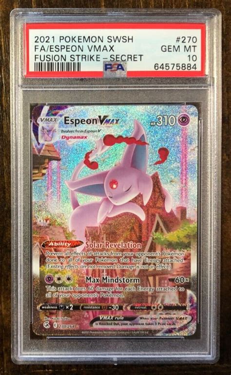 Pokemon Espeon Vmax Alternate Art Secret Graded Town Green