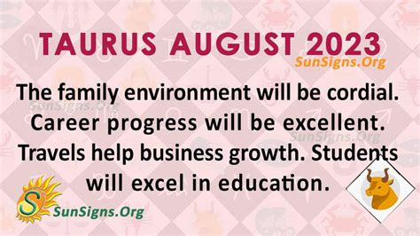 Taurus August Monthly Horoscope Predictions Sunsigns Org