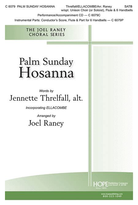 Palm Sunday Hosanna Satb By Octavo Sheet Music For Satb Choir Buy Print Music Hp C6079