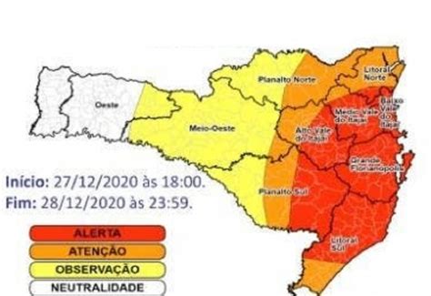 Sete Regi Es De Sc T M Alerta De Temporais E Risco De Deslizamentos