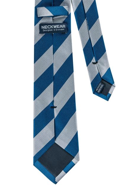 Blue And Silver Striped Tie Polyester Buy Online