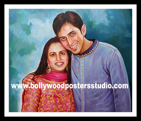 Famous Indian oil portrait artists - Custom Bollywood Posters Studio