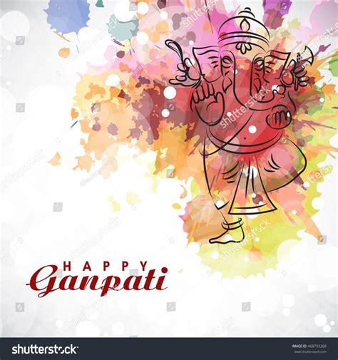 Illustration Lord Ganesha Colorful Splash Ganesh Stock Vector Royalty