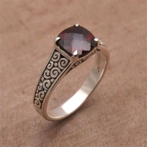 UNICEF Market Garnet And Sterling Silver Cocktail Ring From Bali