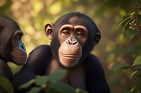 Premium AI Image | Photo of a monkey looking towards the camera in its ...