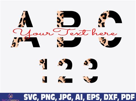 Half Leopard Font Svg Leopard Cheetah Half Print Font Letters Etsy