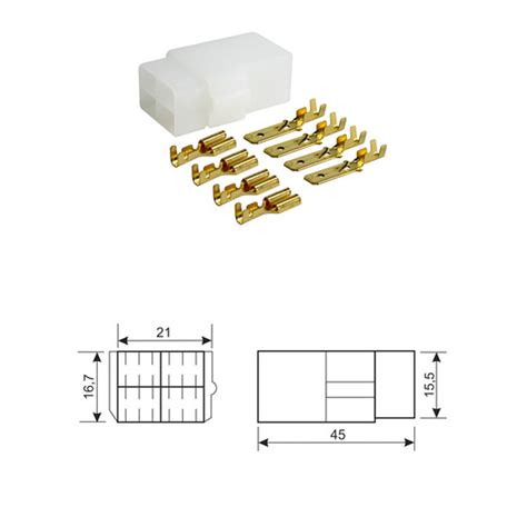 Conector Faston 6 35mm 2x2 PIN Conector Rapido Conectores