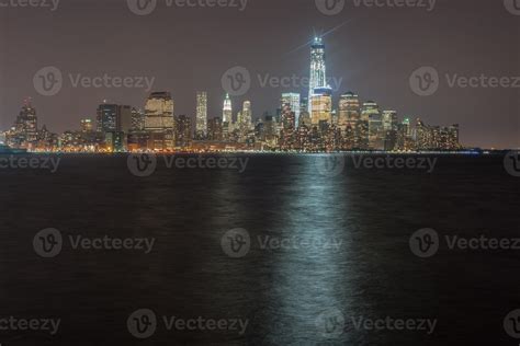 New York Skyline from Jersey City, New Jersey at night. 16170365 Stock ...