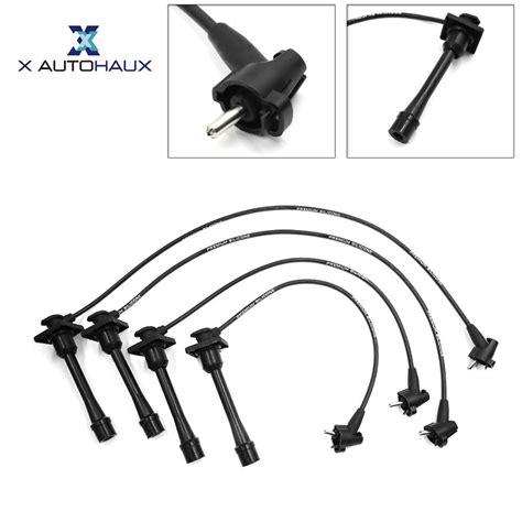 AUTOHAUX Cables De Buj A De Coche Juego De 4 Cables De Encendido Para