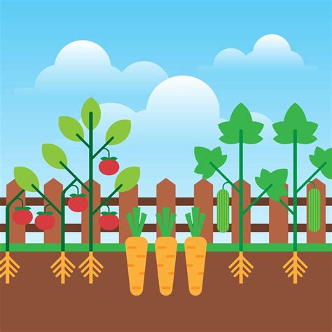 Urban Gardening Planting Growing Vegetables Flat Design Illustration