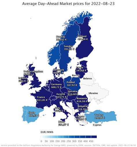 Electricity prices in Europe August 23 : r/MapPorn