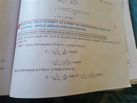 Derive An Expression For Electric Field Intensity At A Point On The