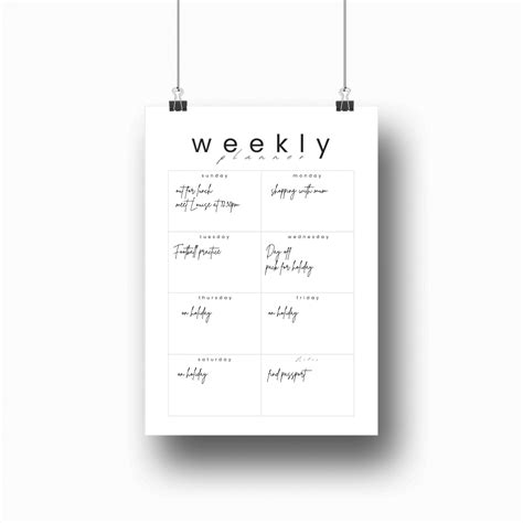 Printable Weekly 7 Day Planner Digital Download Template - Etsy