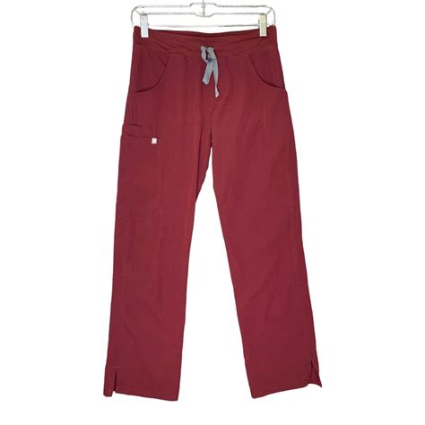 Figs Women Kade Cargo Medical Scrub Pants Burgundy X Gem