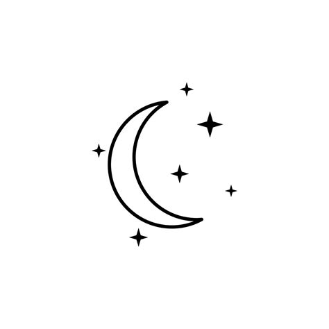 Crescent Moon And Stars Vector Icon Illustration 23037867 Vector Art At