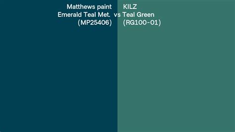 Matthews Paint Emerald Teal Met Mp25406 Vs Kilz Teal Green Rg100 01