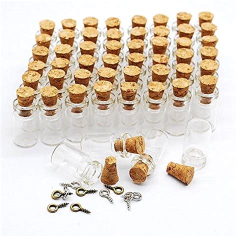 Ctkcom Pcs Ml Extra Mini Tiny Clear Glass Jars Bottles With Cork