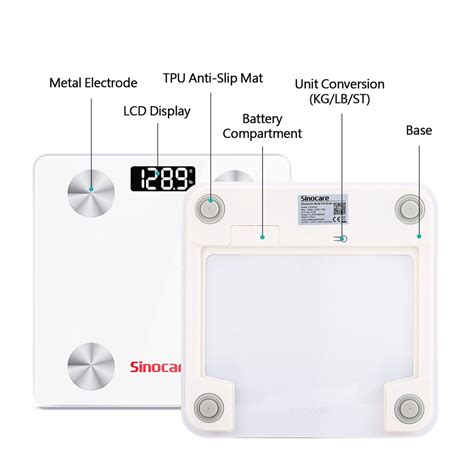 Sinocare Body Fat Scale Smart Bluetooth Bathroom Weight Scale Health