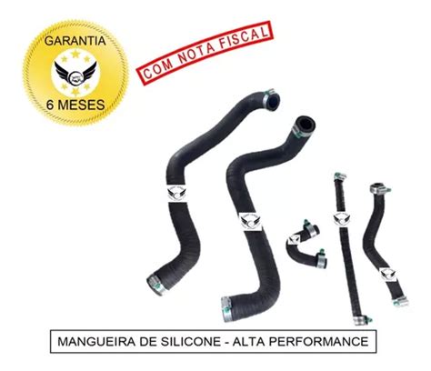 Kit Mangueiras Gua Silicone Radiador Vw Cht Ae Gol Quadrado Preto