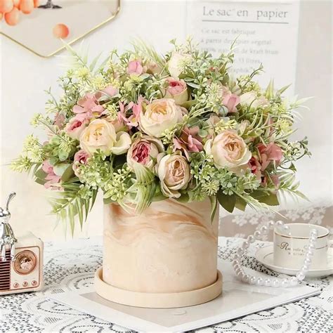 Bouquet De Pivoines Artificielles Fleurs Fausses Ext Rieures De