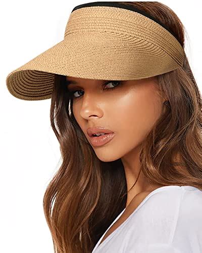 Furtalk Chapeau De Paille D T Pour Femme Avec Visi Re De Paille Pour