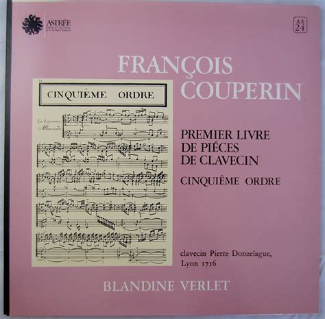 Amazon Francois Couperin Premier Livre De Pieces De Clavecin