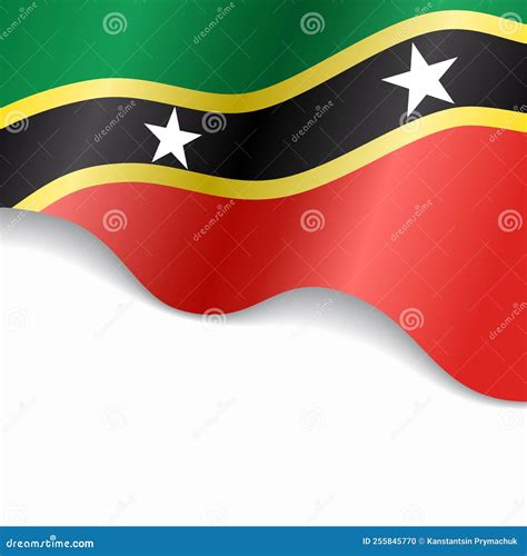 Saint Kitts And Nevis Flag Wavy Abstract Background Vector