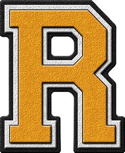 Presentation Alphabets Gold Varsity Letter R