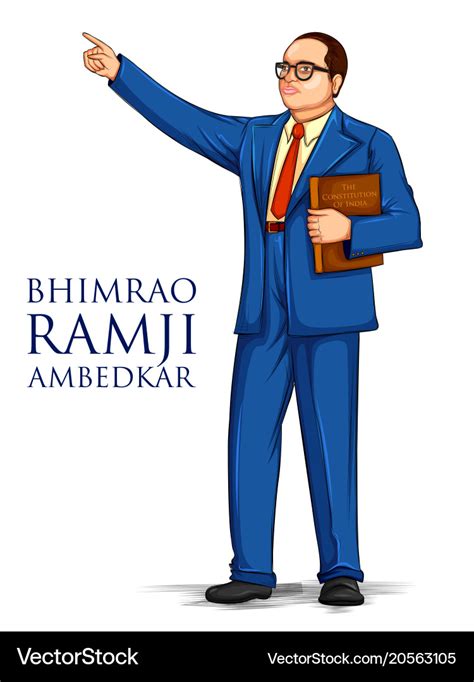 Dr Bhimrao Ramji Ambedkar With Constitution Vector Image