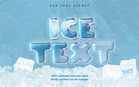 Premium Psd Ice Text Effect Editable Psd Premium