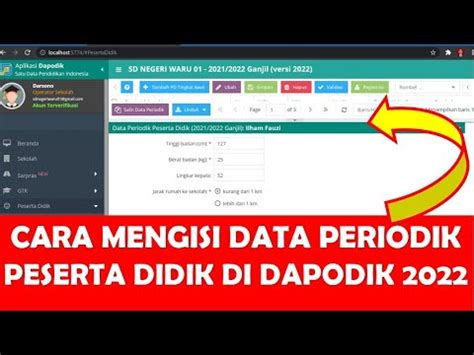 Cara Mengisi Data Periodik Peserta Didik Di Dapodik Youtube