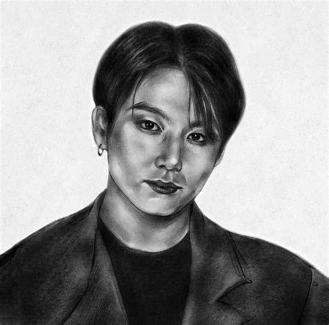 Drawing Sketch Bts Fanart Jungkook Portrait Drawing Fanart Male