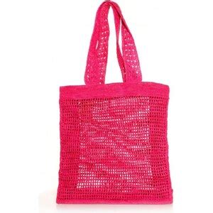 Borsa A Spalla In Raffia Naturale Fuxia Taglia Uni Ibeliv Stileo It