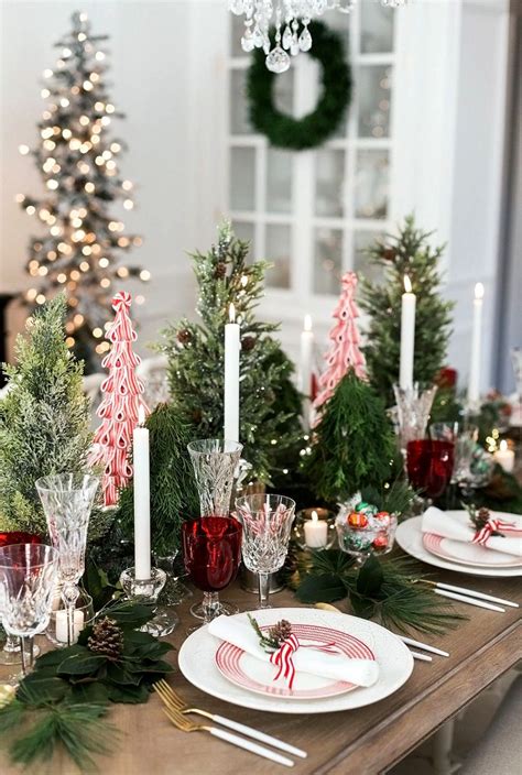 Host A Peppermint Holiday Dinner Party Christmas Table Centerpieces