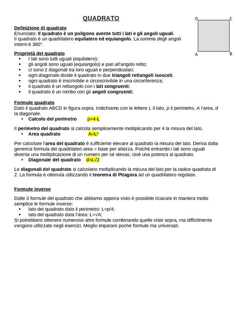 Geometria Teoremi E Formule Inverse E Dirette Formulari Di Didattica Della Matematica Docsity