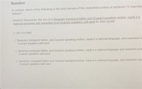 Solved Question In Context Which Of The Following Is The B Algebra