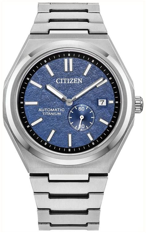 Citizen Zenshin Super Titanium Automatic Mm Textured Blue Dial