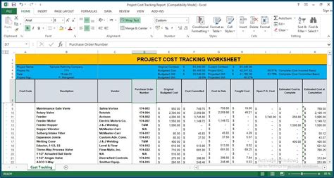 Project Cost Tracking Template Excel - Template 1 : Resume Examples # ...