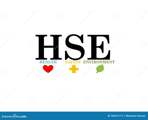 Health Safety And Environment Logo In Isolated White Stock