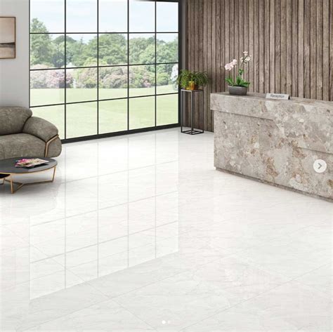 High Glossy Hillock White Rak Tiles Size X Feet X Mm At