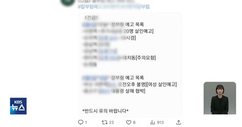 ‘살인 예고글 46명 검거‘백화점 흉기난동 1명 숨져