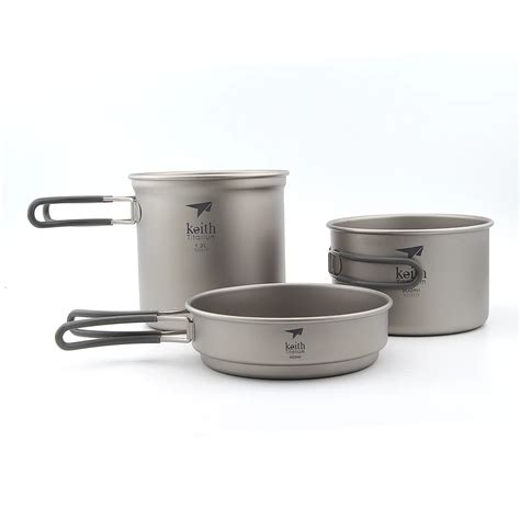 Aliexpress Buy Keith Kp Pcs Titanium Pot Set Ml