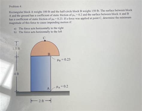 Solved Problem Rectangular Block A Weighs Lb And The Chegg