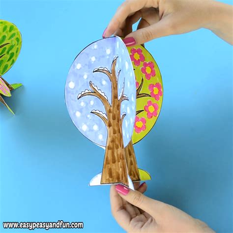 Four seasons tree craft with template – Artofit