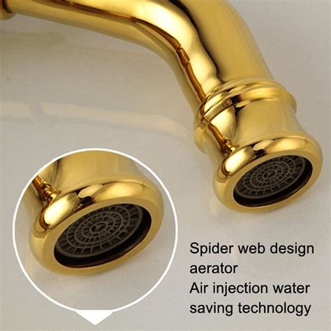 All Bronze Bathroom Basin Hot And Cold Water Faucet Style Electroplated Short Model Water