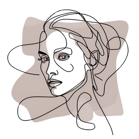 Mujer Cara Retrato En Minimalista Moderno Estilo 45547484 Png