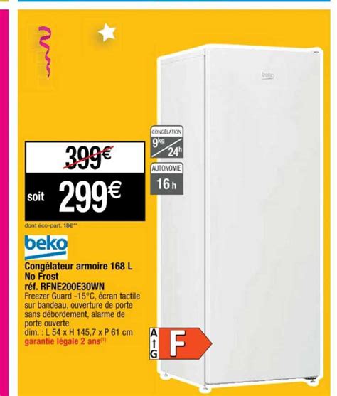 Promo Congélateur Armoire 168 L No Frost Beko chez Cora iCatalogue fr