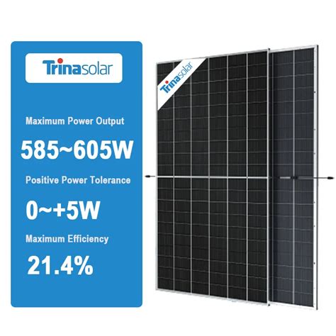 Trina Solar Panel Vertex Bifacial Dual Glass 585 605w Mono Half Cell 585w 590w 595w 600w 605w