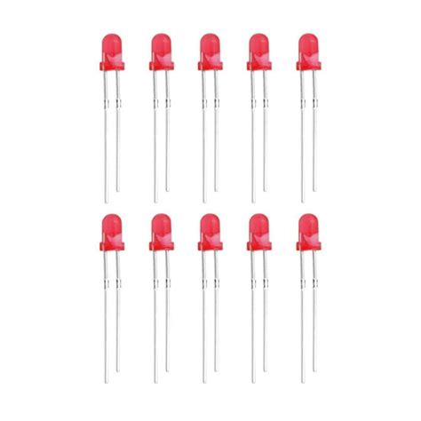 Red LED 3mm Diffused 10 Pieces Pack Best Quality Scienticy