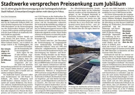 Stadtwerke Fellbach Stadtwerke versprechen Preissenkung zum Jubiläum